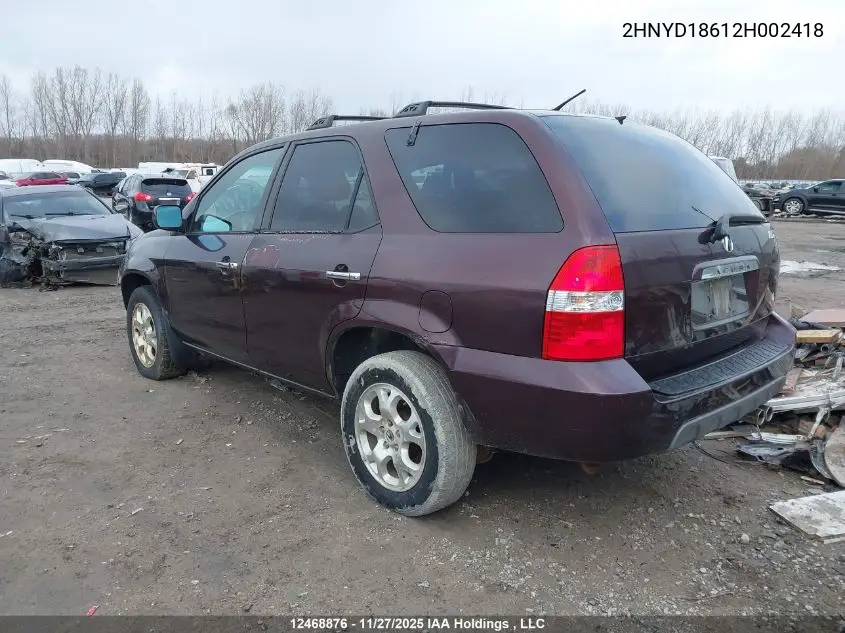 2HNYD18612H002418 2002 Acura Mdx Touring