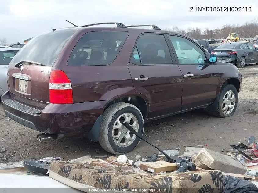 2HNYD18612H002418 2002 Acura Mdx Touring