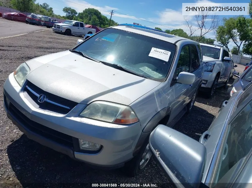 2HNYD18272H540361 2002 Acura Mdx 3.5L (A5)