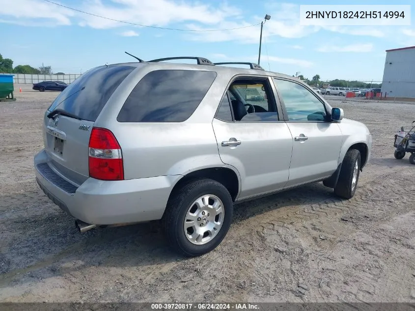 2HNYD18242H514994 2002 Acura Mdx