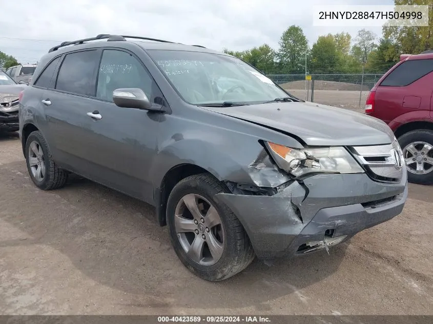 2HNYD28847H504998 2007 Acura Mdx Sport Package