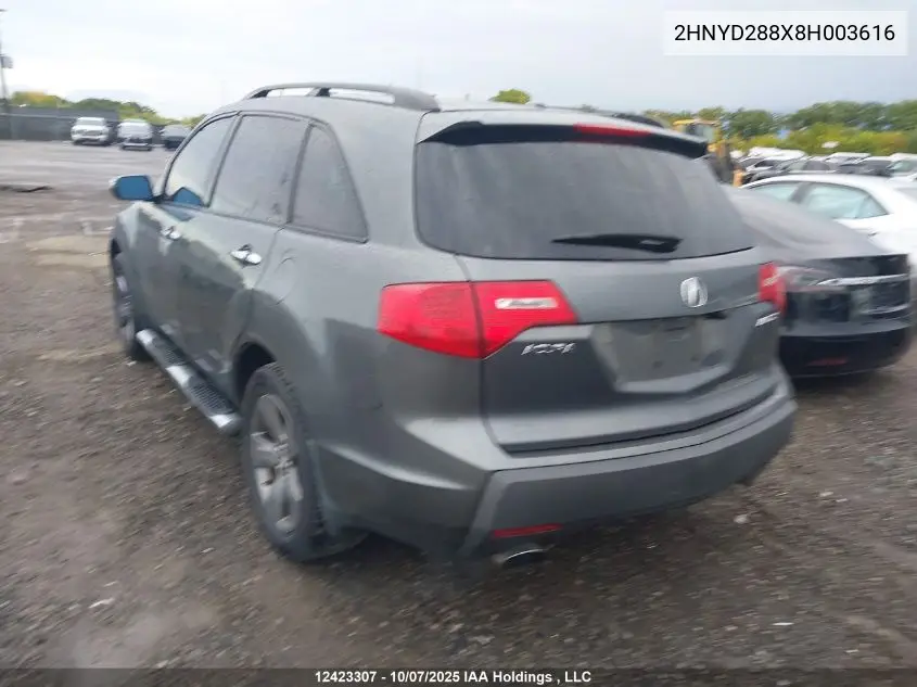 2HNYD288X8H003616 2008 Acura Mdx Sport