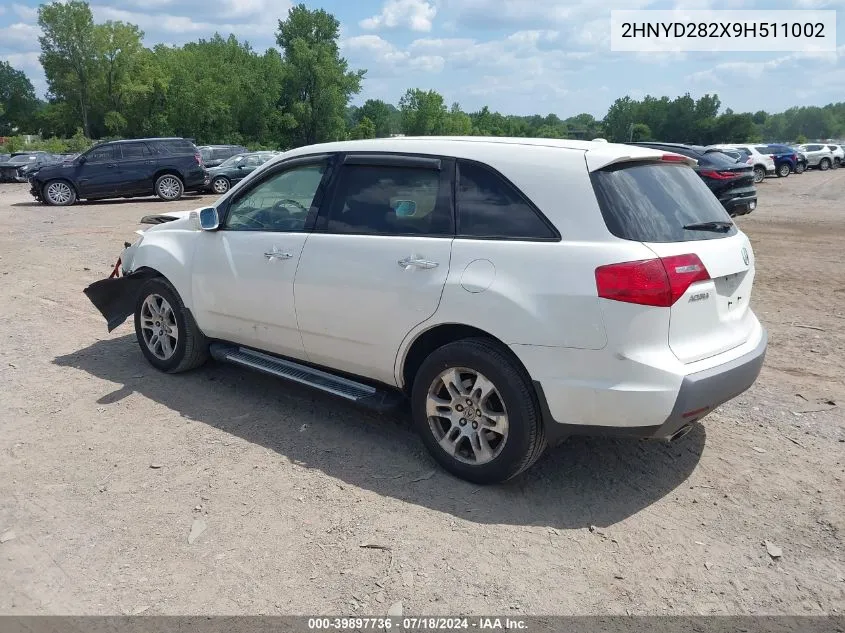 2HNYD282X9H511002 2009 Acura Mdx