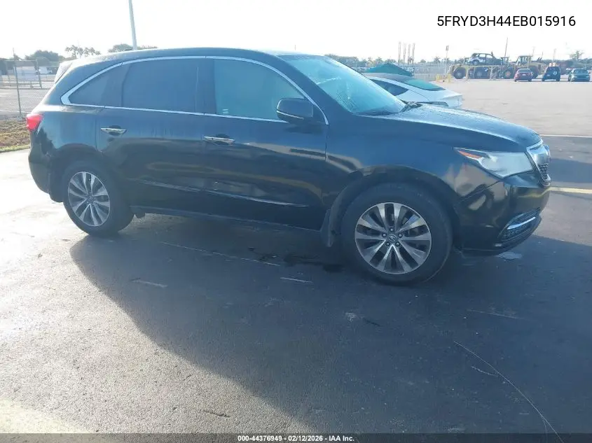 2014 Acura Mdx Technology Package VIN: 5FRYD3H44EB015916 Lot: 44376949