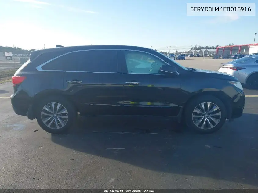2014 Acura Mdx Technology Package VIN: 5FRYD3H44EB015916 Lot: 44376949