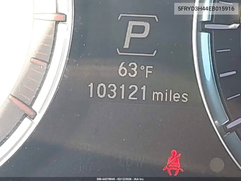 2014 Acura Mdx Technology Package VIN: 5FRYD3H44EB015916 Lot: 44376949