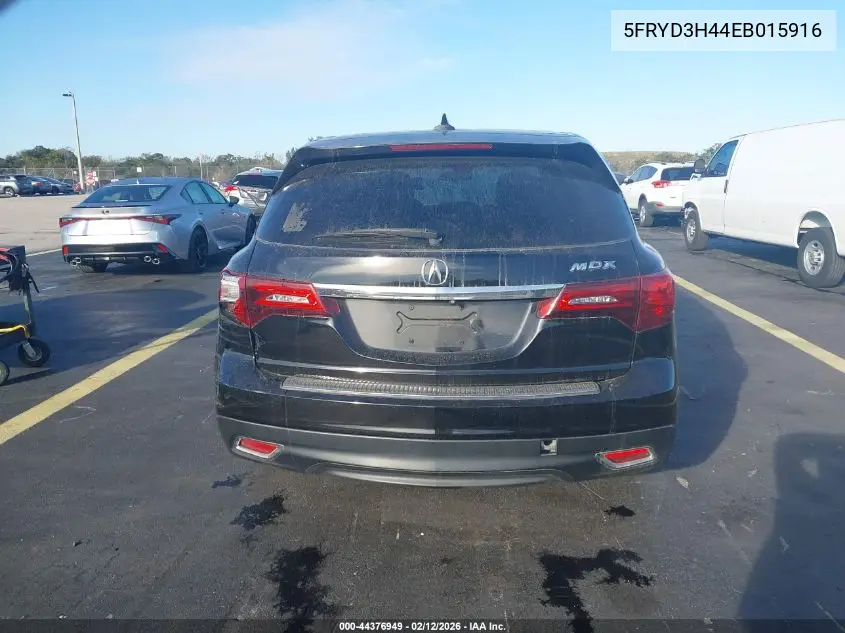 2014 Acura Mdx Technology Package VIN: 5FRYD3H44EB015916 Lot: 44376949