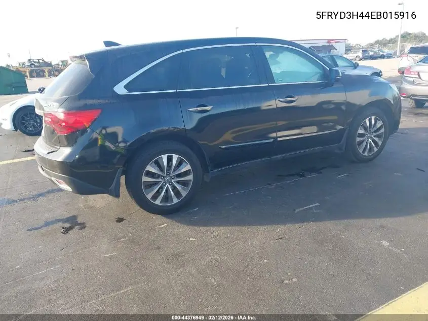 2014 Acura Mdx Technology Package VIN: 5FRYD3H44EB015916 Lot: 44376949