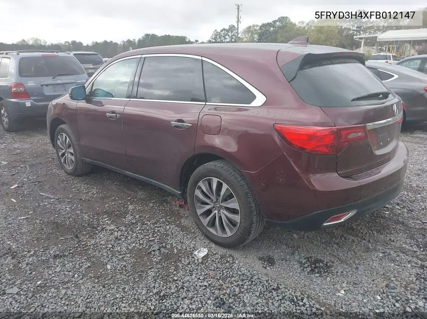5FRYD3H4XFB012147 2015 Acura Mdx Technology Package