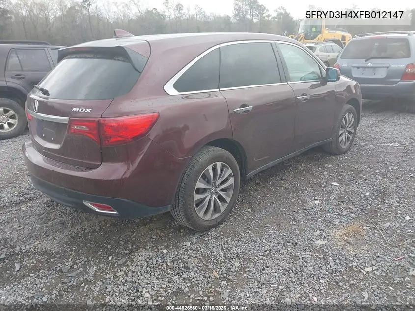 5FRYD3H4XFB012147 2015 Acura Mdx Technology Package