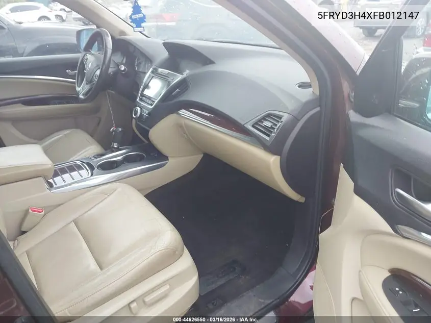5FRYD3H4XFB012147 2015 Acura Mdx Technology Package