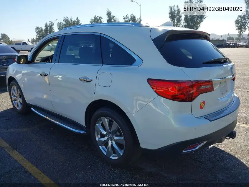 5FRYD4H92GB049020 2016 Acura Mdx Advance Entertainment Packages/Advance Package