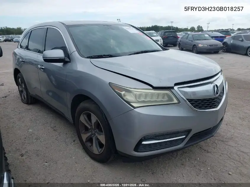 5FRYD3H23GB018257 2016 Acura Mdx Acurawatch Plus Package