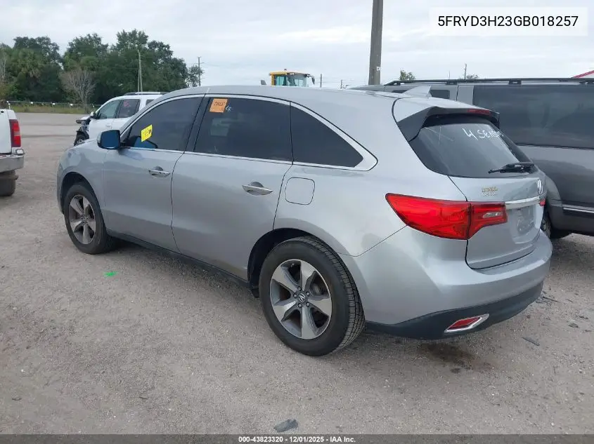 5FRYD3H23GB018257 2016 Acura Mdx Acurawatch Plus Package