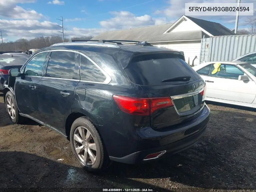 5FRYD4H93GB024594 2016 Acura Mdx Advance Entertainment Packages/Advance Package