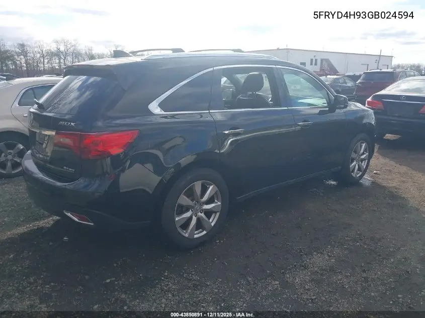 5FRYD4H93GB024594 2016 Acura Mdx Advance Entertainment Packages/Advance Package