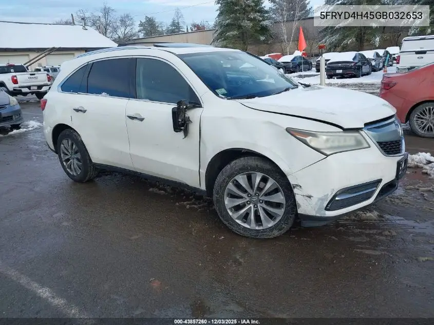 5FRYD4H45GB032653 2016 Acura Mdx Technology Acurawatch Plus Packages/Technology Package