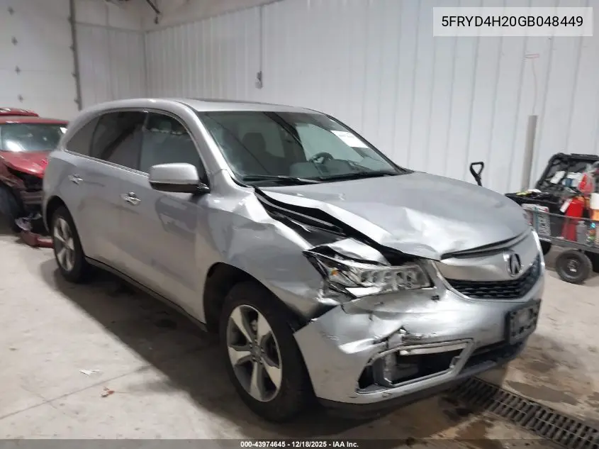 5FRYD4H20GB048449 2016 Acura Mdx Acurawatch Plus Package