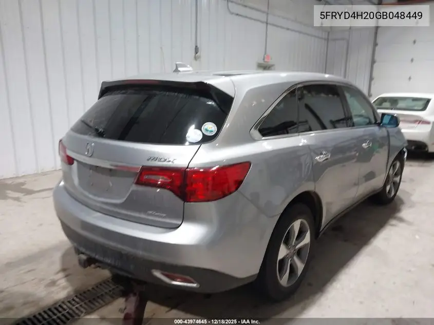 5FRYD4H20GB048449 2016 Acura Mdx Acurawatch Plus Package
