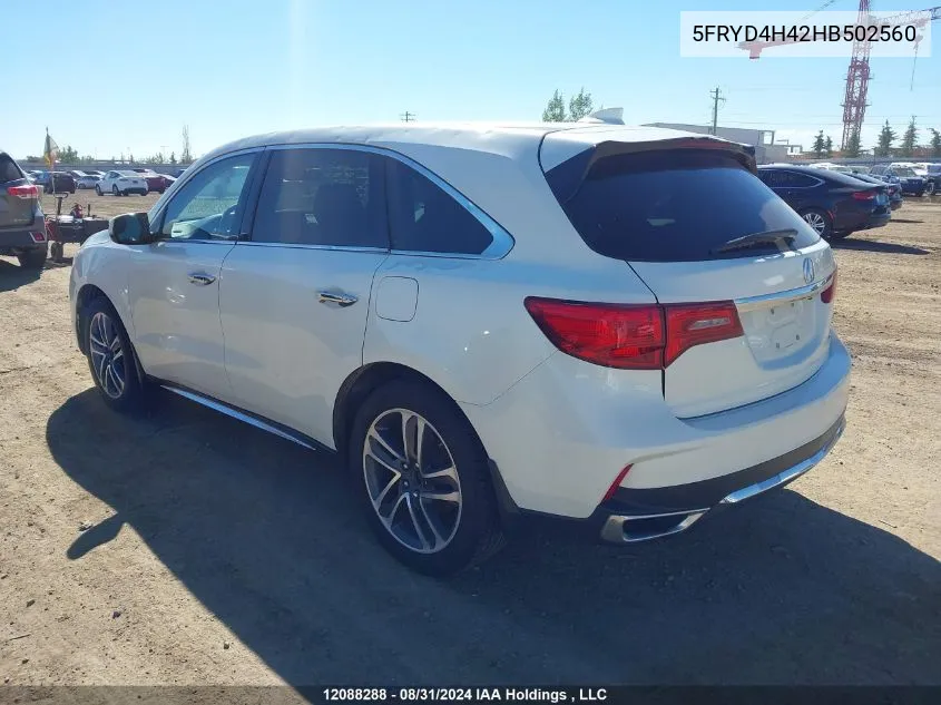 5FRYD4H42HB502560 2017 Acura Mdx