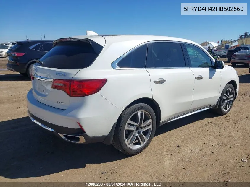 5FRYD4H42HB502560 2017 Acura Mdx