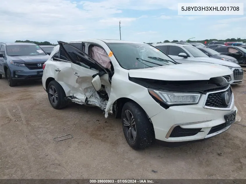 5J8YD3H3XHL001708 2017 Acura Mdx