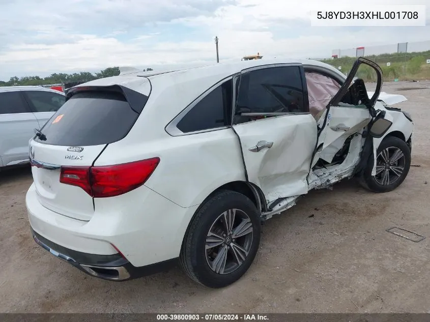 5J8YD3H3XHL001708 2017 Acura Mdx