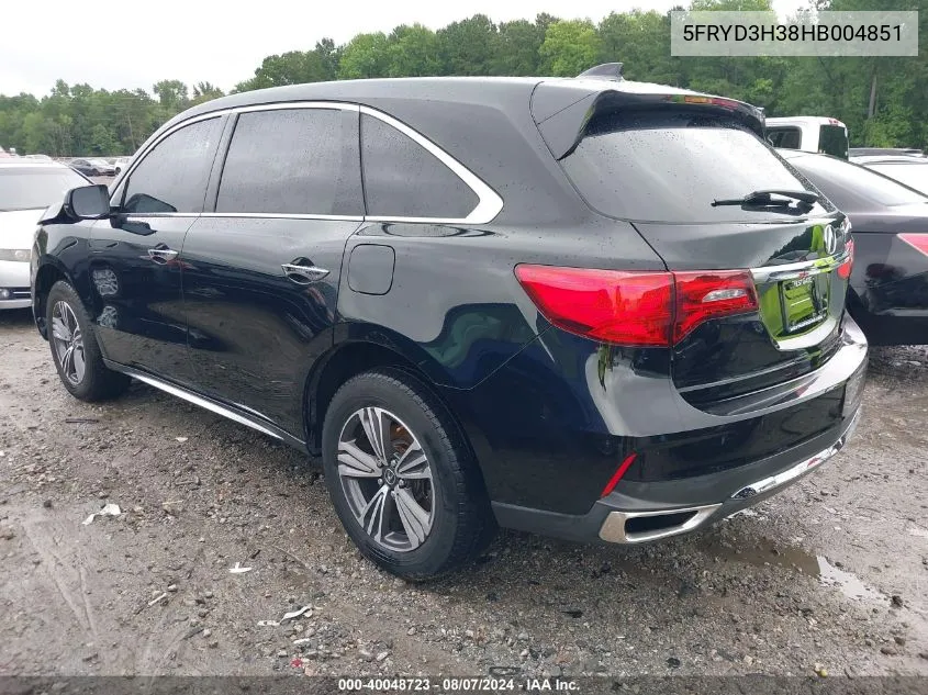 5FRYD3H38HB004851 2017 Acura Mdx