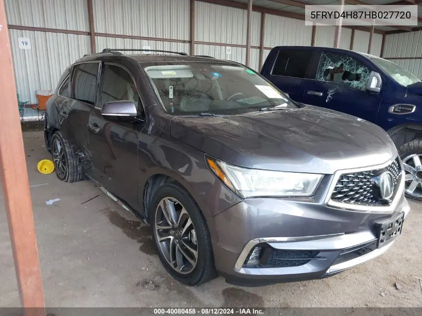 5FRYD4H87HB027720 2017 Acura Mdx Advance Pkg