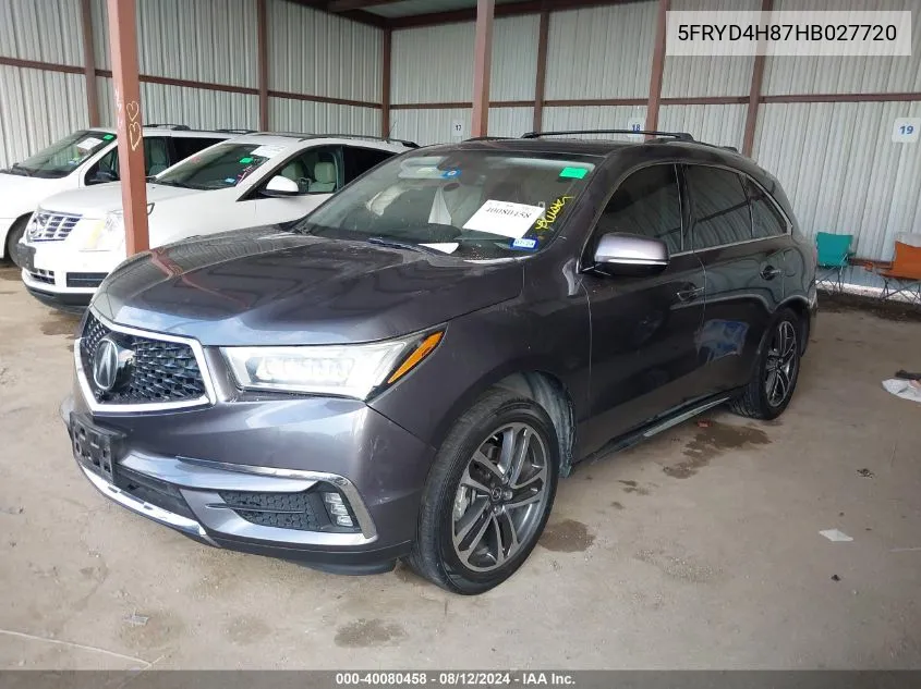 5FRYD4H87HB027720 2017 Acura Mdx Advance Pkg