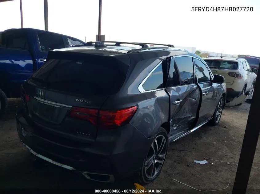 5FRYD4H87HB027720 2017 Acura Mdx Advance Pkg