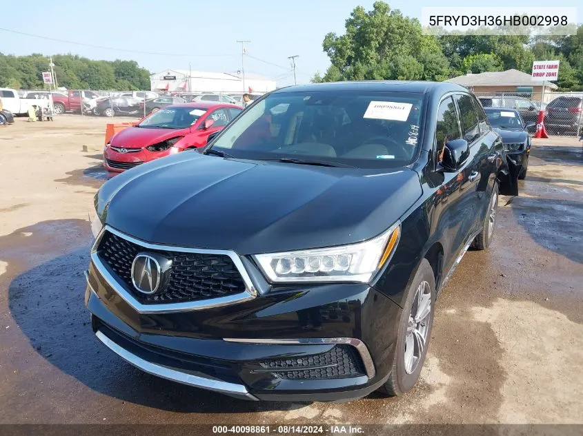 5FRYD3H36HB002998 2017 Acura Mdx