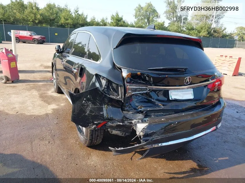 5FRYD3H36HB002998 2017 Acura Mdx