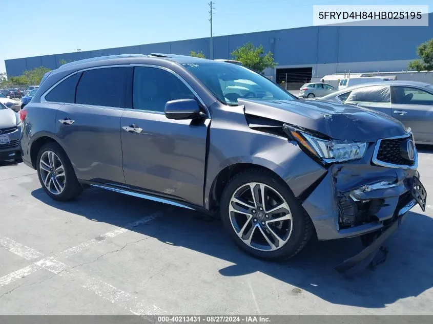 5FRYD4H84HB025195 2017 Acura Mdx Advance Pkg