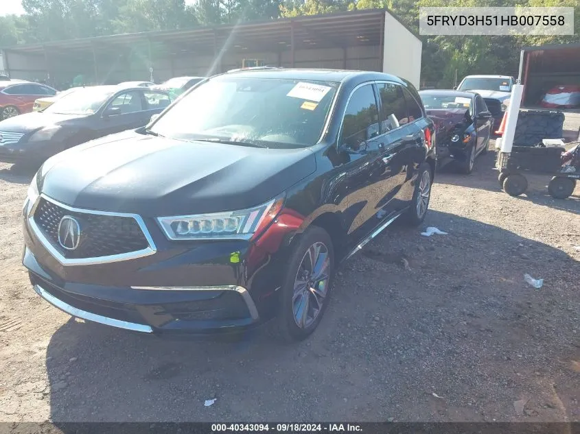 5FRYD3H51HB007558 2017 Acura Mdx Technology Package