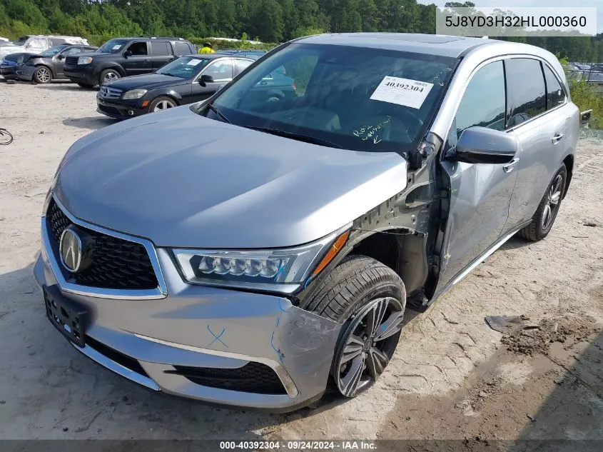 5J8YD3H32HL000360 2017 Acura Mdx