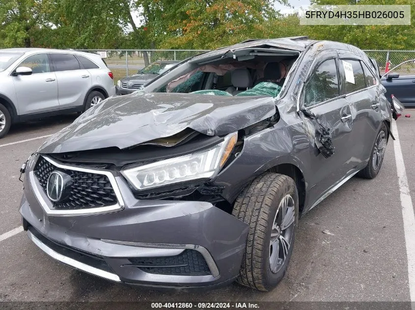 5FRYD4H35HB026005 2017 Acura Mdx