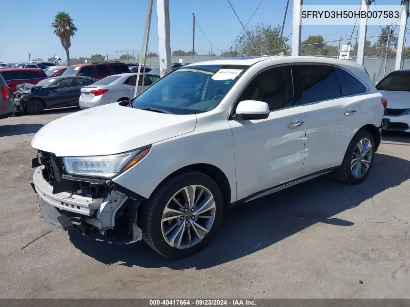 5FRYD3H50HB007583 2017 Acura Mdx Technology Package