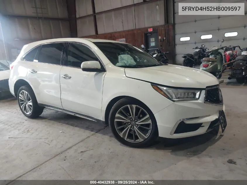 5FRYD4H52HB009597 2017 Acura Mdx Technology Package