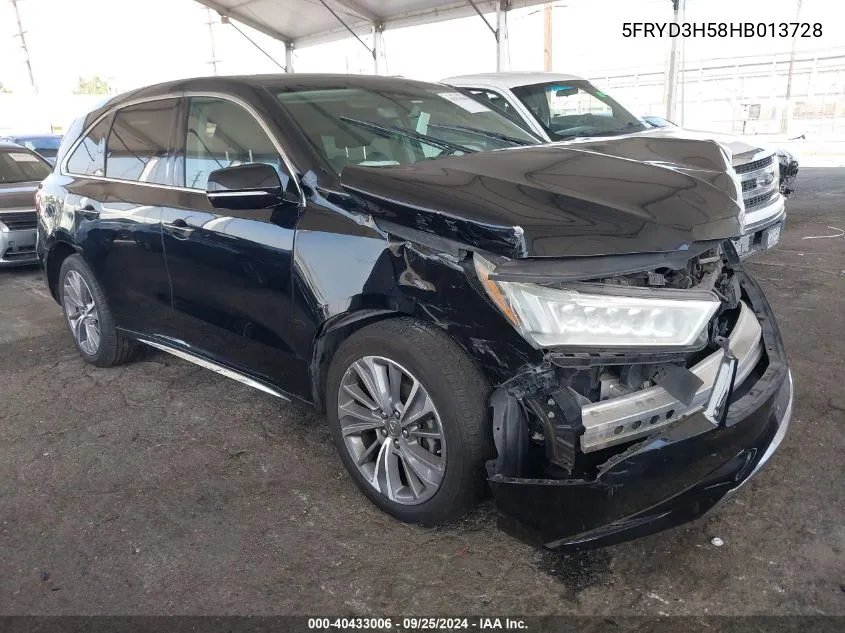 5FRYD3H58HB013728 2017 Acura Mdx Technology Package