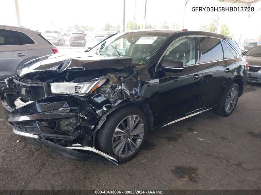 5FRYD3H58HB013728 2017 Acura Mdx Technology Package