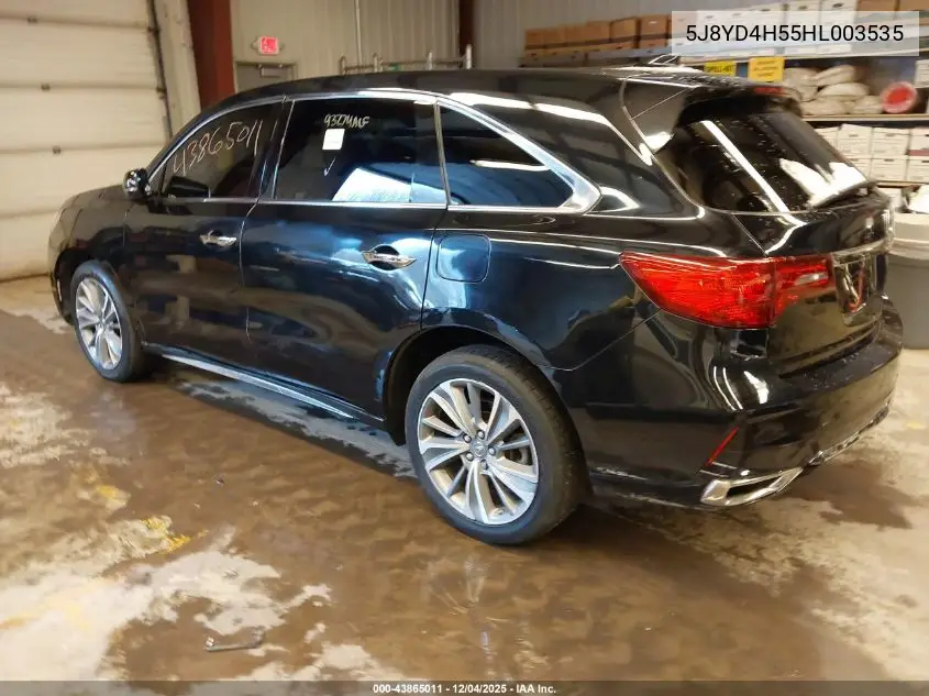 5J8YD4H55HL003535 2017 Acura Mdx Technology Package