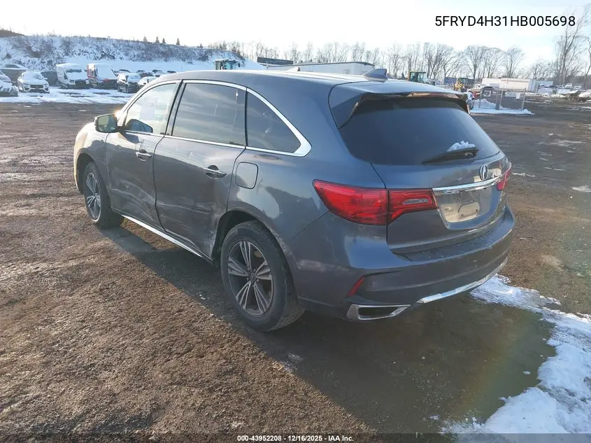 5FRYD4H31HB005698 2017 Acura Mdx