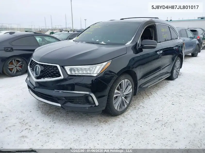 5J8YD4H87JL801017 2018 Acura Mdx