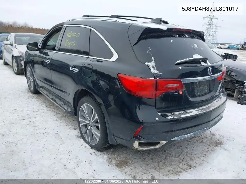 5J8YD4H87JL801017 2018 Acura Mdx