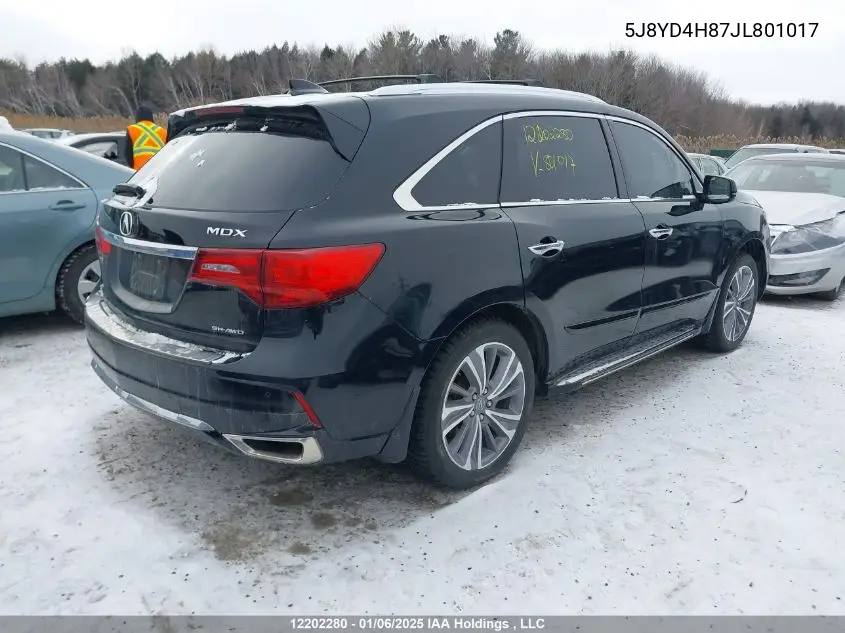 5J8YD4H87JL801017 2018 Acura Mdx