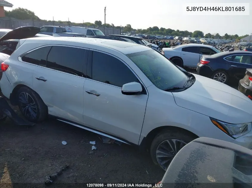 5J8YD4H46KL801685 2019 Acura Mdx