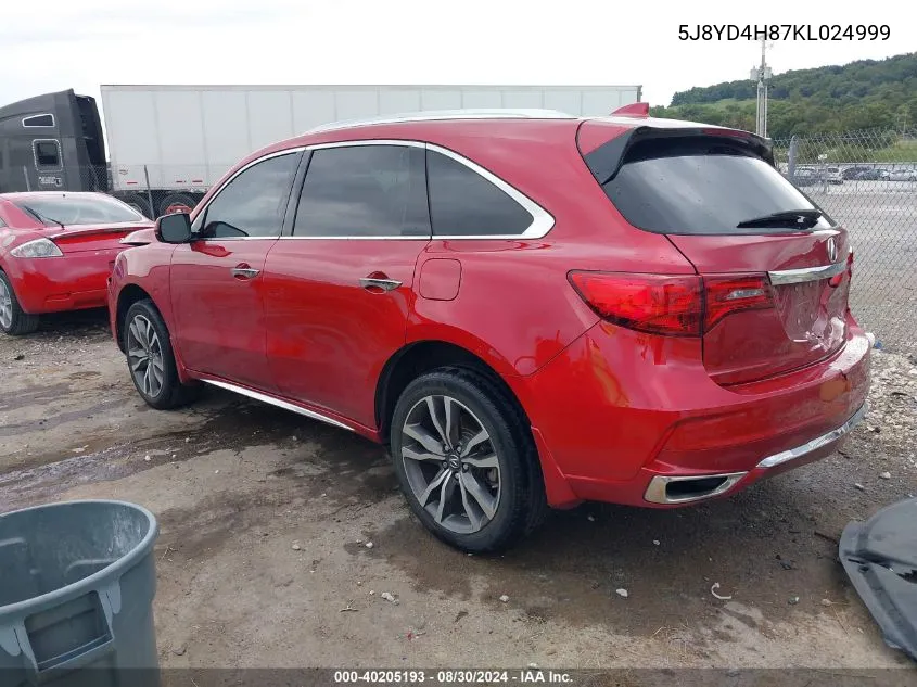 5J8YD4H87KL024999 2019 Acura Mdx Advance Pkg