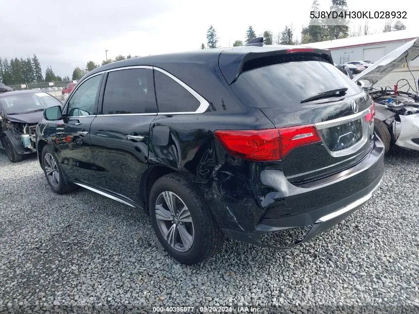 5J8YD4H30KL028932 2019 Acura Mdx Standard