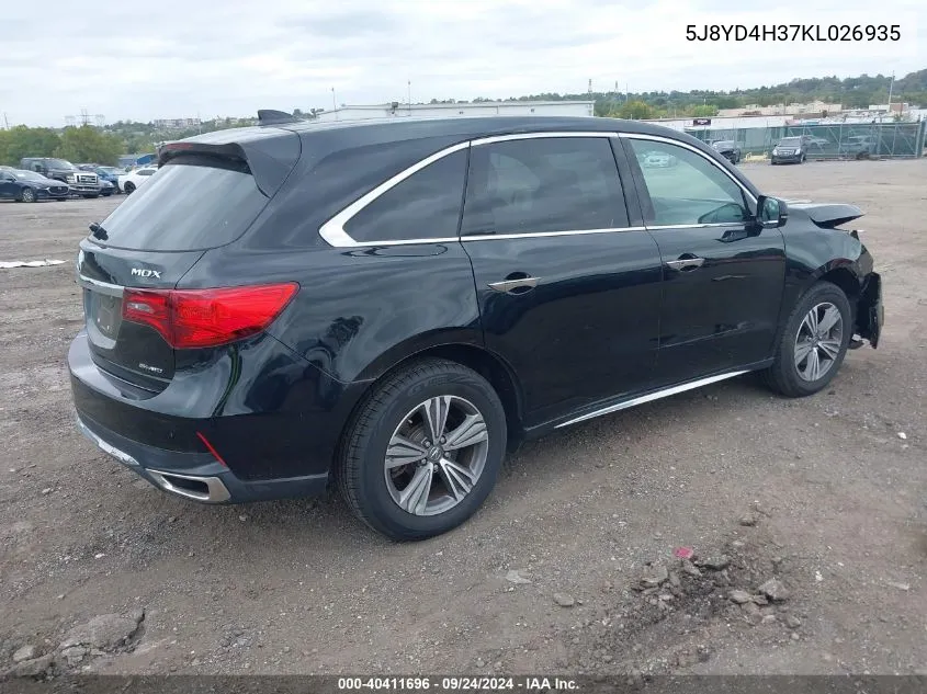 5J8YD4H37KL026935 2019 Acura Mdx Standard